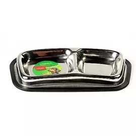 Миска Triol металл на резине двойная для кошек (140 / 120 мл, )