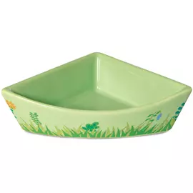 Миска Triol Полянка керамическая угловая для животных (45 мл, Зеленый)