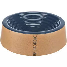 Миска Trixie BE NORDIC керамическая темно-синяя с бежевым для собак (0.8 л/ø 25 см, Темно-синий/бежевый)