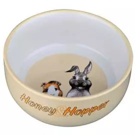 Миска Trixie Honey &amp; Hopper керамическая с рисунком (250 мл/ф 11 см)