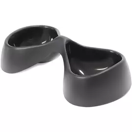 Миска United Pets Bicio двойная черная для животных (2 х 230 мл, Черный)