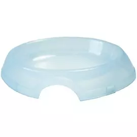 Миска Zooexpress овальная прозрачная DeLuxe для кошек (200 мл, Голубой)