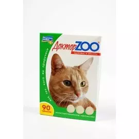 Мультивитаминное лакомство Доктор ZOO Здоровье и красота, Таурин/L-карнитин для кошек (90 таб)