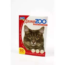 Мультивитаминное лакомство Доктор ZOO Здоровье кожи и шерсти, Биотин для кошек (90 таб)