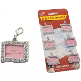 Набор адресников Дарэлл "Рамка со стразами" для собак (30 х 25 мм 6 шт)