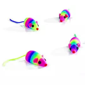 Набор игрушек Beeztees Мышь радужная для кошек (5см, 6 шт в ассортименте)