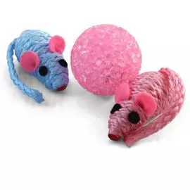 Набор игрушек Triol XW7005 мяч, 2 мыши для кошек (Ø 40 мм; 50 мм,)