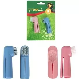Набор Triol зубных щеток-напальчников для животных (2 шт х 60 мм, Случайный цвет)