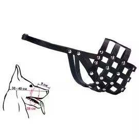 Намордник Yami-Yami №3 кожаный черный для щенков овчарки (№3, 28 см)