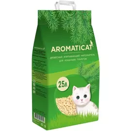 Наполнитель AromatiCat древесный впитывающий для кошек и грызунов (25 л, (15 кг))