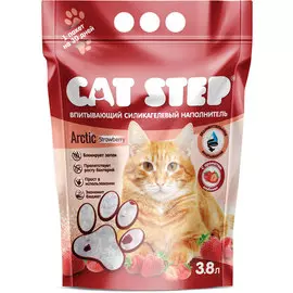 Наполнитель Cat Step Arctic Strawberry впитывающий силикагелевый с ароматом клубники для кошачьих туалетов (3,8 л (1,7 кг))