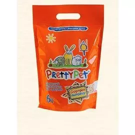 Наполнитель PrettyPet древесный с морковными чипсами 6 л