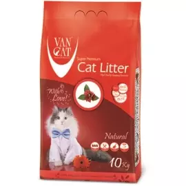 Наполнитель Van Cat 100% Натуральный комкующийся глиняный для кошек (10 кг)