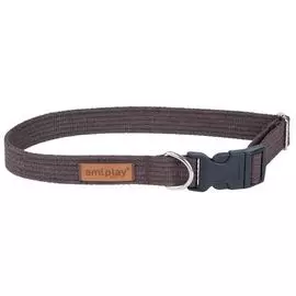 Ошейник Amiplay Cotton регулируемый коричневый для собак (S 28-40 (b) см x 1,5 см, Коричневый)