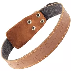 Ошейник Gamma кожаный на синтепоне безразмерный для собак (36 х 650 мм, В заказе будет случайный цвет)