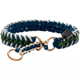 Ошейник-удавка Hunter Tinnum синий с зеленым для собак (M-L: 50 см, Синий с зеленым)