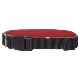 Ошейник Yami-Yami синтетический, с подкладкой из неопрена чёрный-красный для собак (45 - 50 см х 20 мм)