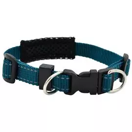 Ошейник Zooexpress Fresh Line капроновый, с сеткой и со светоотражающей нитью морская волна для собак (30 мм х 40-55 см, Морская волна)