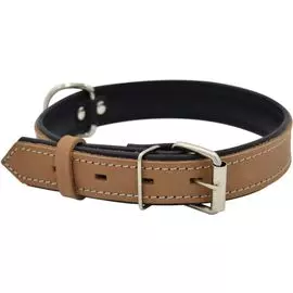Ошейник Zooexpress Hight Line без украшений бежевый для собак (30 мм х до 55 см, Бежевый)
