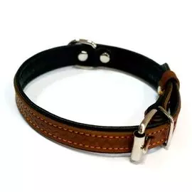 Ошейник Zooexpress Hight Line c тиснением коричневый для собак (30 мм х до 55 см, Коричневый)