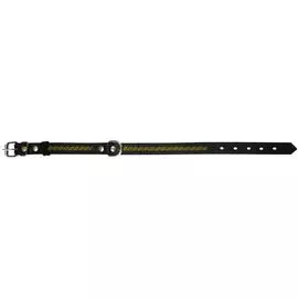 Ошейник Zooexpress Hight Line c вышивкой черный для собак (25 мм х до 50 см, Черный)