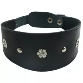 Ошейник Zooexpress Камбала однослойный черный фетр для собак (до 30 см, Черный)