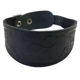 Ошейник Zooexpress Камбала однослойный фетр с тиснением черный для собак (до 35 см, Черный)