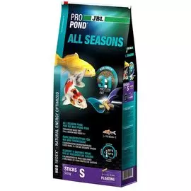 Основной всесезонный корм JBL ProPond All Seasons S- в форме плавающих палочек для карпов кои (5,8 кг (32 л))