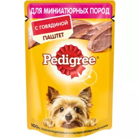 Паучи Pedigree паштет для собак мелких пород (80 г, Говядина)