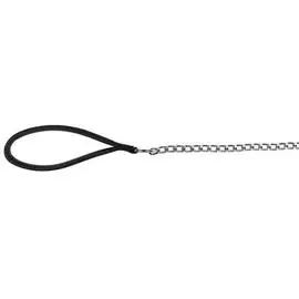 Поводок-цепь Trixie металлический с нейлоновой ручкой для собак (110 см / 2 мм, Черный)