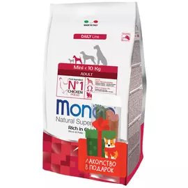Промо-упаковка Сухой корм Monge Mini + дентальное лакомство Whimzees для собак (800 г + лакомство)