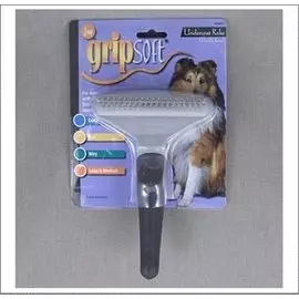 Расческа-грабли JW Pet Grip Soft Dog Fouble Row Undercoat Rake с двумя рядами зубьев для собак