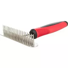 Расческа-грабли Trixie с частым зубом, пластик/металл для животных (11 x 16 см)