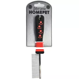 Расческа Homepet Silver Series металлическая для кошек и собак (20 х 2,5 см, Черный)