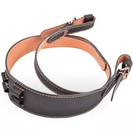 Ремень ХСН ружейный фигурный с петлей с Патронташ ХСНем 7,62/2 с пряжкой (I) (5,5-2,2 см шир., Черный)