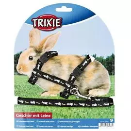 Шлейка Trixie с поводком для кроликов с рисунком (10 мм x 1,20 м, В ассортименте)