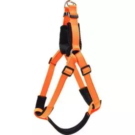 Шлейка Zooexpress Fresh Line капрон и сетка быстросъемная, регулируемая апельсиновая для собак (10 мм х 30-40 см, Апельсиновый)