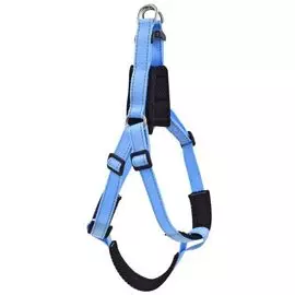 Шлейка Zooexpress Fresh Line капрон и сетка быстросъемная, регулируемая голубая для собак (10 мм х 30-40 см, Голубой)
