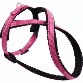 Шлейка Zooexpress Fresh Line капрон и сетка Х-образная, регулируемая малиновая для собак (10 мм х 26-38 см, Малиновый)