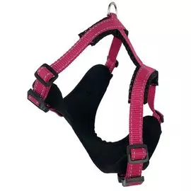 Шлейка Zooexpress Fresh Line неопрен и капрон с сеткой черная с малиновым для собак (L: 70-80 см х 50-60 см, Черный с малиновым)