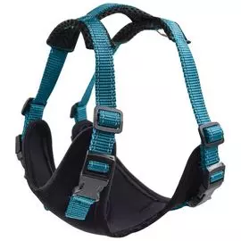 Шлейка Zooexpress Fresh Line неопрен и капрон с сеткой черная с морской волной для собак (L: 70-80 см х 50-60 см, Черный с морской волной)