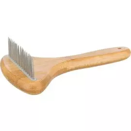 Скребница Trixie бамбук/металл для длинношерстных собак (10 x 17 см)