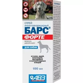 Спрей АВЗ Барс Форте инсектоакарицидный на фипрониле для собак (100 мл)