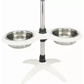 Стойка с мисками Trixie белая для собак (2 х 1,6л/ ф 21 см, Белый)