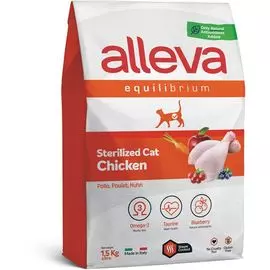 Сухой корм Alleva Equilibrium Chicken Sterilized Cat с курицей для взрослых стерилизованных кошек (400 г, Курица)