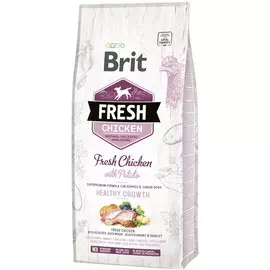 Сухой корм Brit Fresh Puppy Healthy Growth для щенков (12 кг, Курица и картофель)