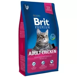 Сухой корм Brit Premium Cat Adult Chicken с мясом курицы и соусом из куриной печени для взрослых кошек (8 кг, Курица и печень)