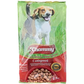 Сухой корм Chammy с Говядиной для собак средних пород (18 кг, Говядина)