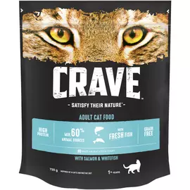 Сухой корм Crave с лососем и белой рыбой для кошек (750 г, Лосось и белая рыба)