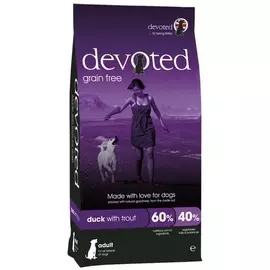 Сухой корм Devoted беззерновой с уткой и форелью для собак (2 кг, Утка и форель)